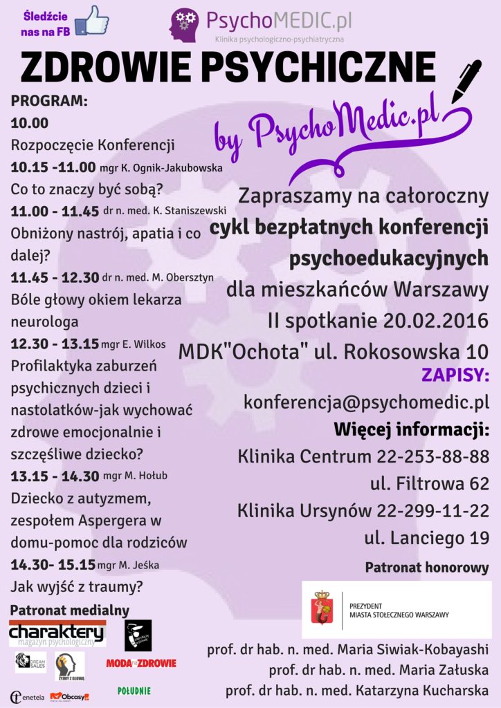 Konferencja Zdrowie Psychiczne by PsychoMedic.pl 20.02.2016