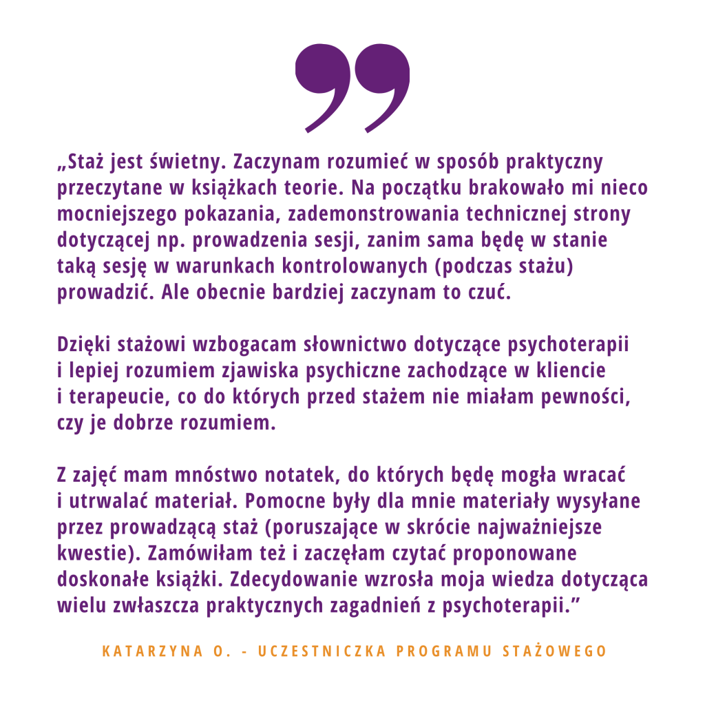 Staż dla psychologów opinie Kasia